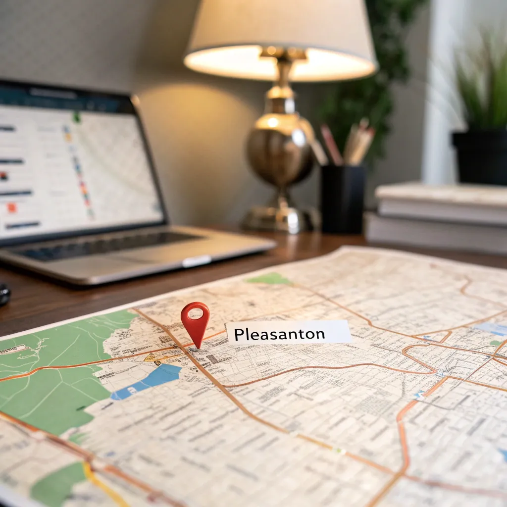 Map showing the office location in Pleasanton