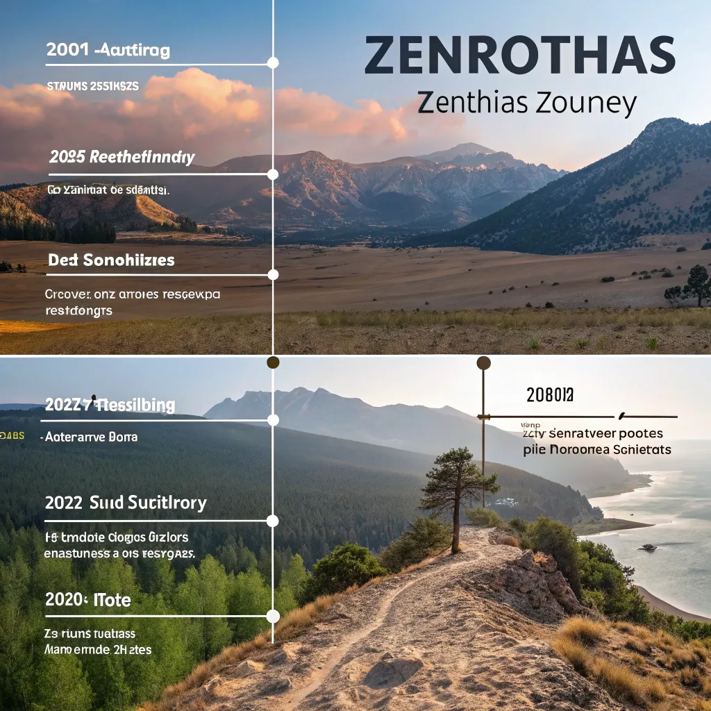 A timeline illustration depicting ZENROTHAS's journey